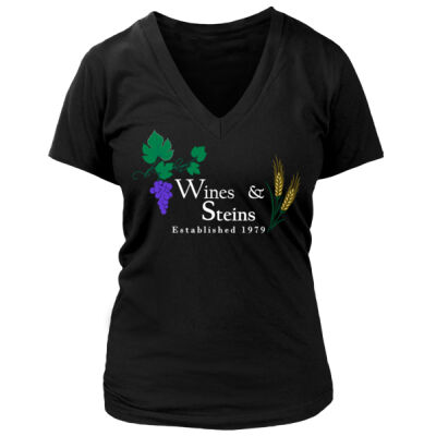 Wines & Steins - Women's Premium Deep V-Neck T-Shirt Thumbnail