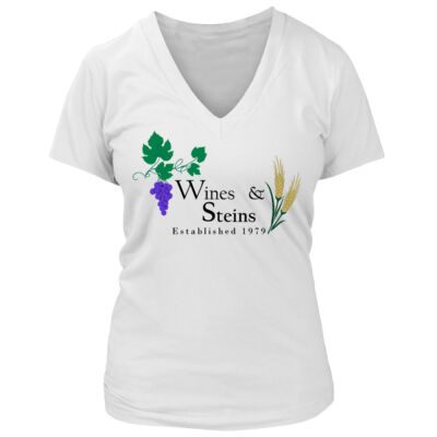 Wines & Steins - Women's Premium Deep V-Neck T-Shirt Thumbnail