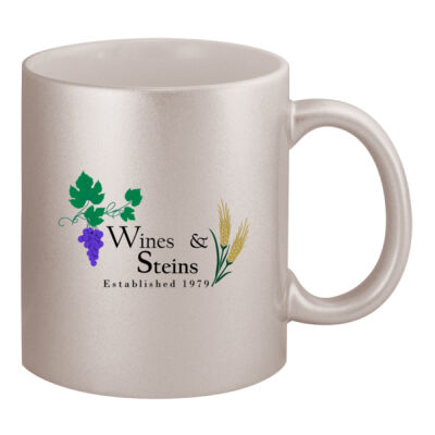 Wines & Steins - 11oz Metallic Silver Mug Thumbnail