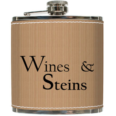 Wines & Steins - Leatherette Covered 6oz Flask Thumbnail