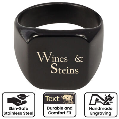 Wines & Steins - Custom Engraved Ring Thumbnail