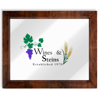 Wines & Steins - Handmade Wood Framed Print 14x17 Horizontal Thumbnail