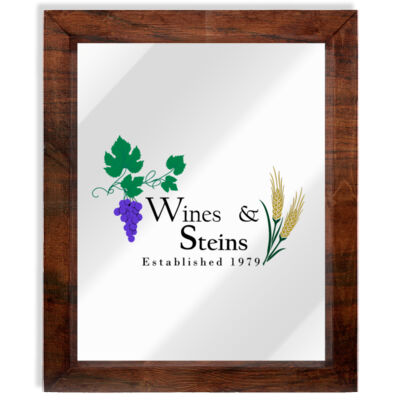 Wines & Steins - Handmade Wood Framed Print 17x14 Vertical Thumbnail